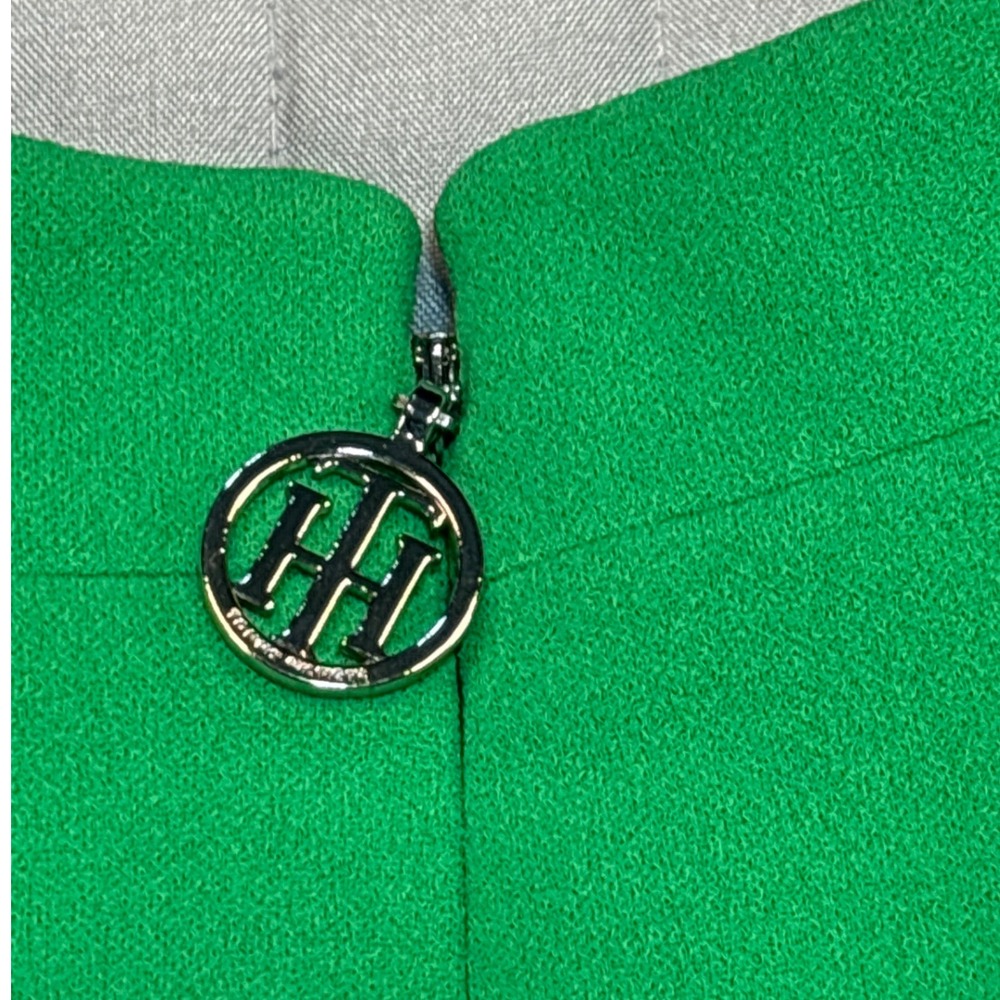Tommy Hilfiger Womens Green Rickrack Trim VNeck Short Sleeve Shift Dress Size 12 - Picture 5 of 10